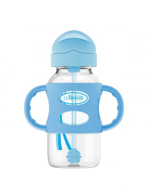 WB91012_Straw Bottle with Silicone handles_Wide-Neck_Blue_