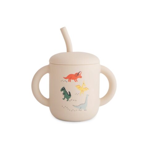 Silicone Training Cup + Straw - Pattern