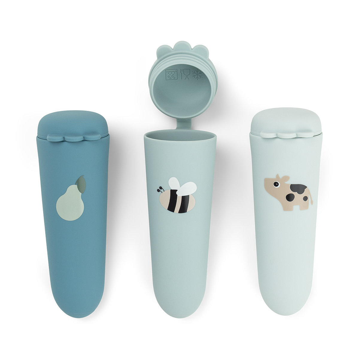 Silicone ice pops 3-pack - Dotti - Blue