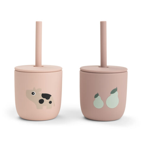 Silicone Straw Cup (2) - Tiny Farm
