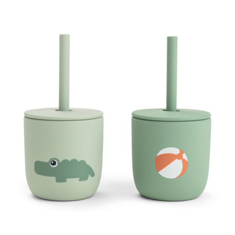 Silicone Straw Cup (2) - Playground